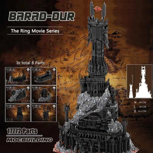 Blöcke UCS Barad-Dur Moc Bausteine Ringe Film Dark Tower Technologie Ziegel DIY Montage Sets Sammlung Spielzeug Weihnachten Geschenk 240120