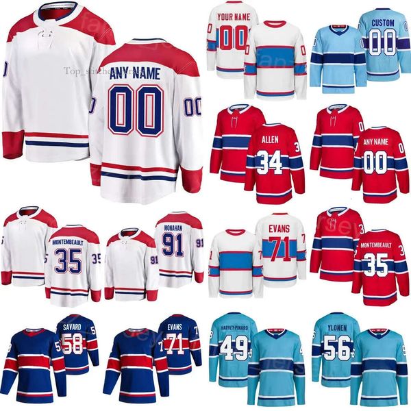 Hóquei Jersey Montreal Cole Caufield Sean Monahan Tanner Pearson Alex Newhook Mike Matheson Nick Suzuki Brendan Gallagher Arber Xhek Canadiens Kirby Dach 8176