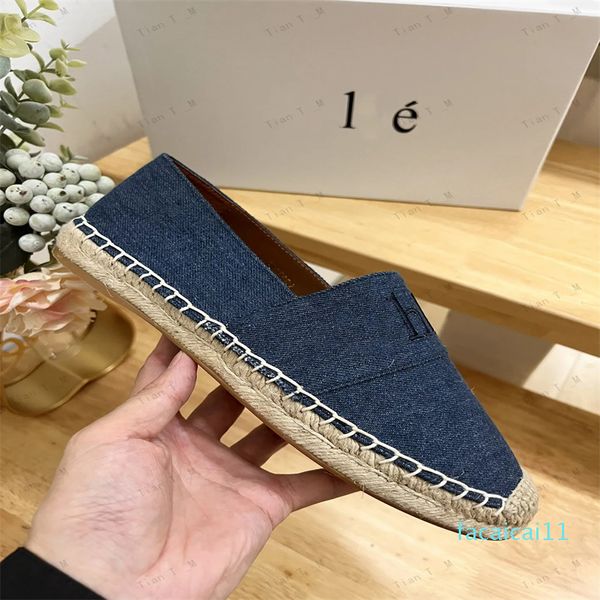 Espadrillas slip on da donna in tela da donna, comodi mocassini con punta tonda, scarpe basse casual da donna, Fisherman Loe