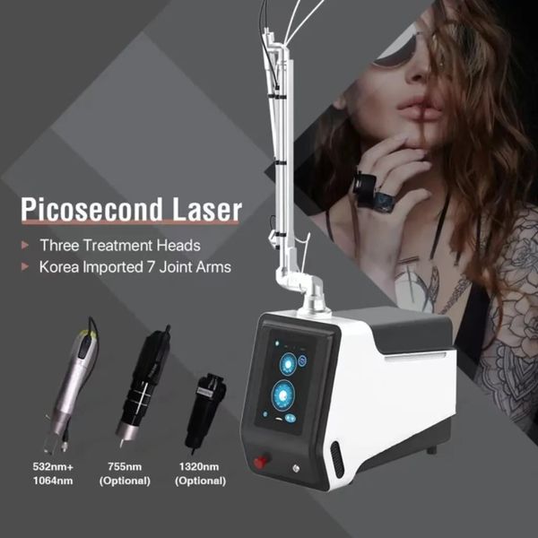 Máquina de remoção de tatuagem de picossegundo, 1064nm, laser nd yag pulsado longo, interruptor q, laser de picossegundo, remoção de tatuagens, máquina a laser