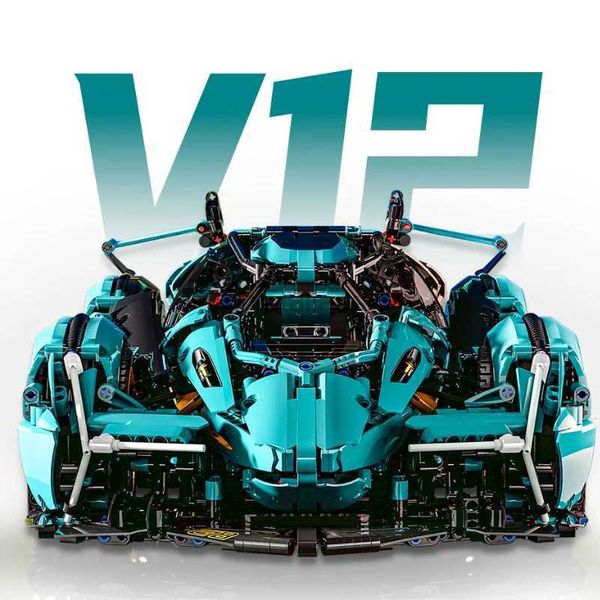 Блоки Technical Lambo v12 Vision GT Super Sport Sports Building Blocks Racing автомобиль Соберите кирпичные игрушки для взрослых детей 240120