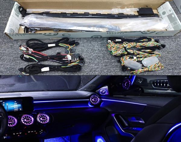 Atmosfera do carro luz ambiente para uma classe w177 interior automotivo luz de ventilação decorativa lâmpada ambiente automotivo 64 cores 8733040