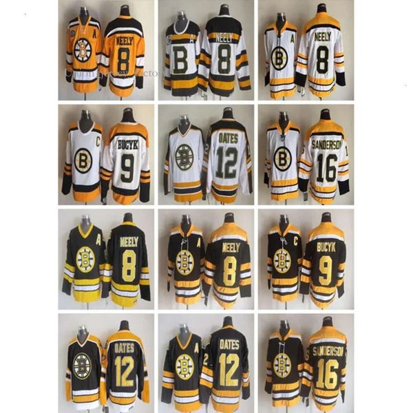 2020 Boston Uomo Bruins 8 Neely Jersey 9 Johnny Bucyk 12 Adam Oates 16 Derek Sanderson Vintage CCM 75th Hockey su ghiaccio maglie economiche 4070