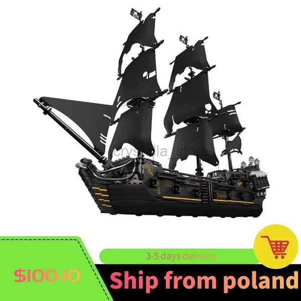 Blocos MOLD KING 13111 Black Pearl Ship Pirate City The Caribbean Pirates Building Blocks Ideias Barco Tijolos Meninos Brinquedos de Aniversário Presentes 240120