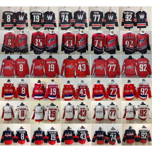 Washington Hockey Capital 8 Alex Ovechkin Maglie Reverse Retro 19 Nicklas Backstrom 43 Tom Wilson 77 TJ Oshie 92 Evgeny Kuznetsov 74 John C 7231 9780