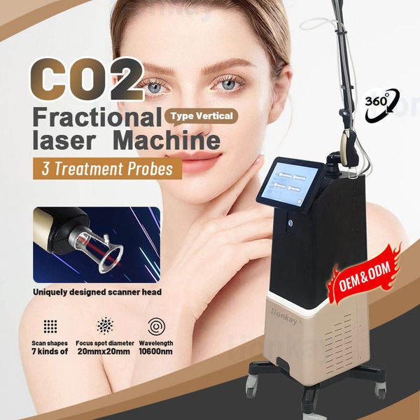 Ampia applicazione 3 teste Laser frazionato CO2 Ringiovanimento della pelle Anti-età Cura della vagina Bellezza nutriente 40W 10600nm Rimozione verruca talpa ad alta potenza