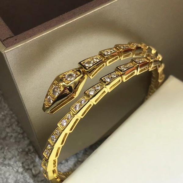 Bracciale rigido di design di gioielli di lusso donna di gioielli firmati Bracciale serpente in platino in oro rosa braccialetto in oro per uomo bracciale braccialetti per donna regali per gli amanti