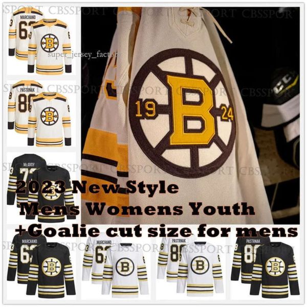 CUSTOM Goalie Cut Boston Brad Marchand Bruins 100th Centennial Trikot Linus Ullmark Patrice Bergeron Jeremy Swayman David Pastrnak Luc 4432 2864