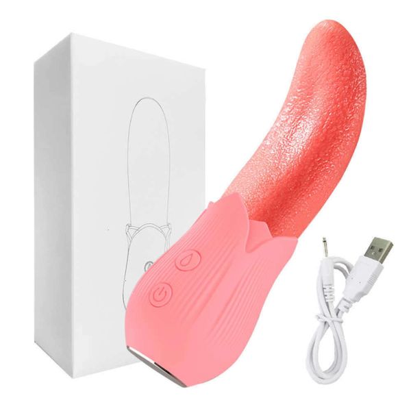 Sex toy masseur Rose Toys avec vibrateur de léchage de langue pour femmes g Spot stimulateur de clitoris de mamelon vibrant y vibrateurs de machine