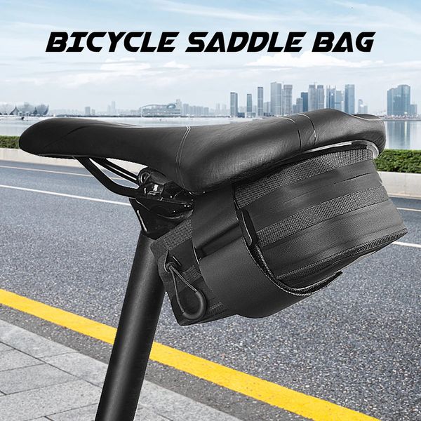 SAHOO Borsa da sella per bicicletta Riflettente Ciclismo Reggisella posteriore Custodia di grande capacità Resistente all'acqua Accessori per bici da coda bicicleta 240119