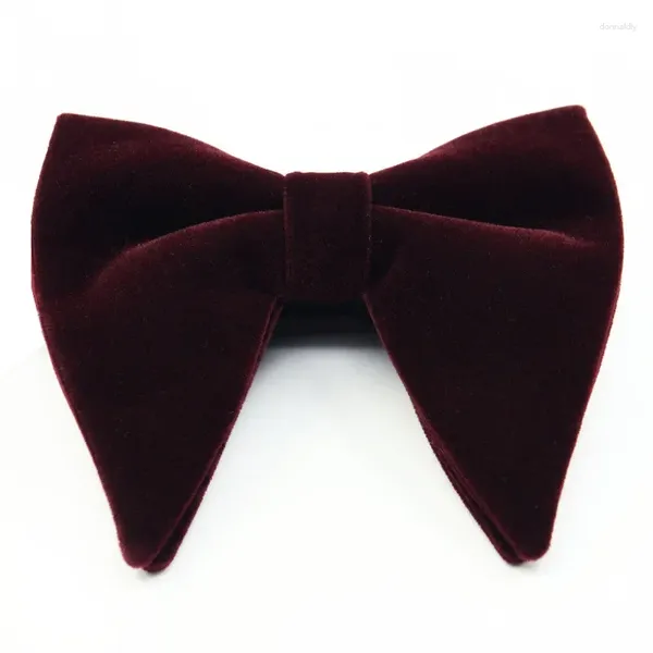 Bow Ties Fashion Velvet Big Bowties Kadınlar İçin Erkek İş Ziyafet Kravat Düz Renk Siyah Kravat Damat Düğün Aksesuarları