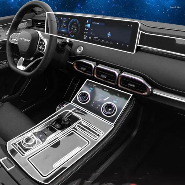 Acessórios interiores para jetour x70 plus 2024 5 assentos console central do carro transparente tpu película protetora anti-risco reparação