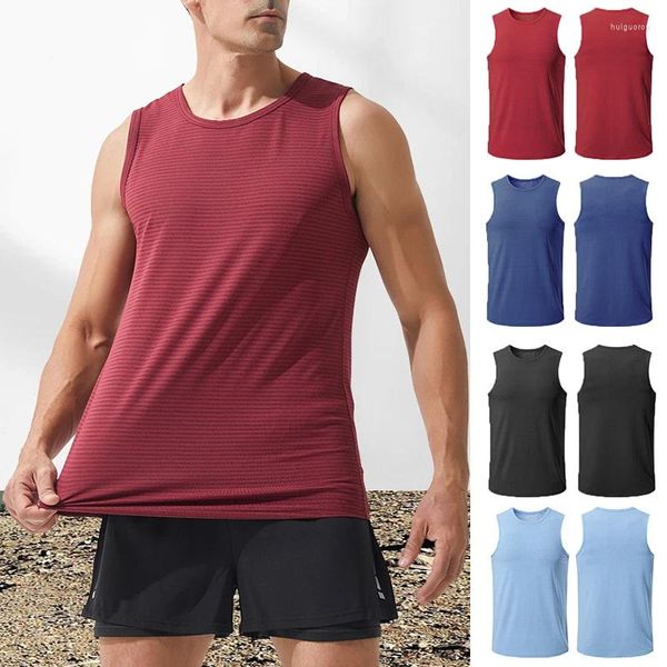 Canotte da uomo Palestre fitness da uomo Top da uomo Camicia senza maniche Canottiera sportiva traspirante a righe da uomo Canottiera da corsa