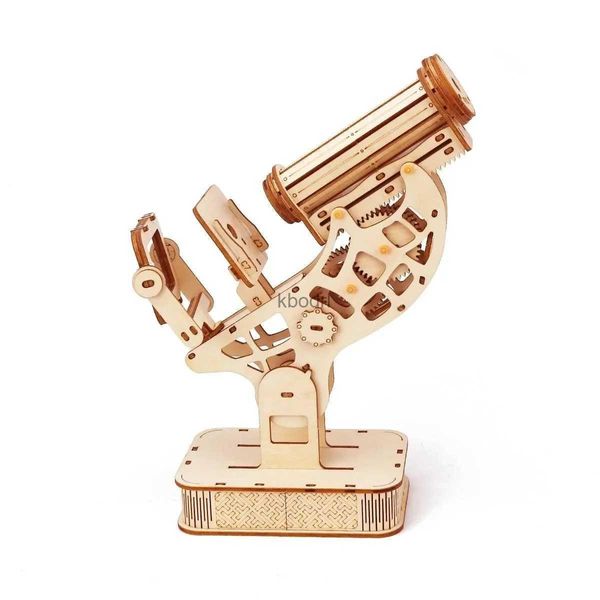 Strumenti artigianali Microscopio in legno 3D Puzzle Modello Kit per bambini Esperimento Apprendimento Educativo Montessori Giocattolo Fai da te Assemblaggio Blocco per far cadere Dhpjw