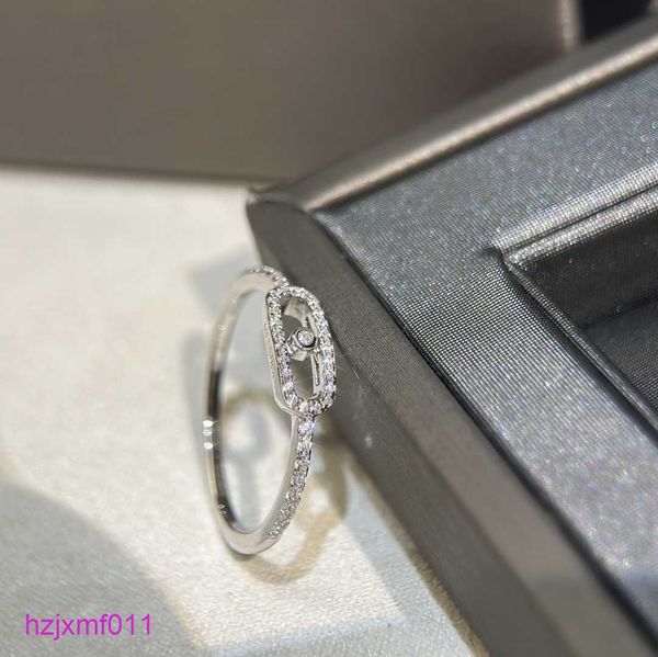 Wdw4 banda anéis clássico marca designer bebê mover s925 prata esterlina oco quadrado móvel zircão charme anel de casamento para mulheres jóias presente de festa
