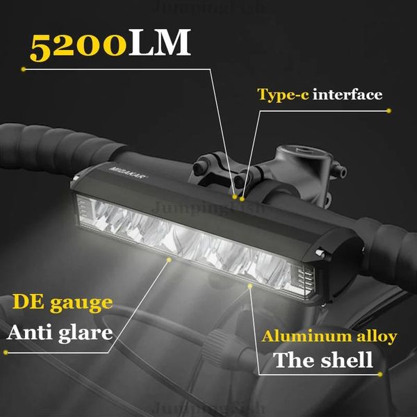 Lichter Upgrade 5 * P90 8000 mAh Fahrradlichter mit digitaler Batterieanzeige Helle Taschenlampe TypeC wiederaufladbare Fahrradlampe Scheinwerfer