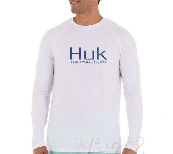 HUK Uomo Primavera/Estate Nuova Protezione Solare Traspirante a maniche lunghe T-shirt con cappuccio Abbigliamento da pesca UV Marchio di moda Clothes466