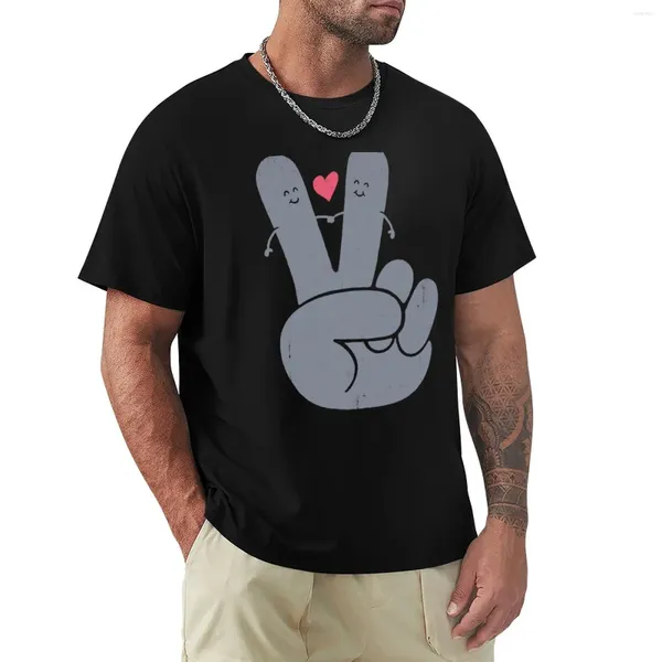 Regatas masculinas Peace Love T-Shirt Edição Camiseta Manga Curta Camiseta Preta de Secagem Rápida Para Homens