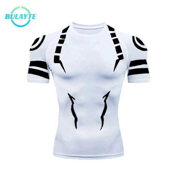 Homens camisetas Anime Jujutsu Kaisen Compressão Camiseta Homens 3D Impressão Sukuna Respirável Futebol Fitness Apertado Sportswear Quick Dry Riding Tops J240120