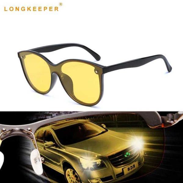 Sonnenbrille Polarisierte Männer Frauen Nachtsicht Sonnenbrille Auto Fahren Gelbe Linse Vintage Cat Eye Form Männliche Sonnenbrille Hohe qualität YQ240120