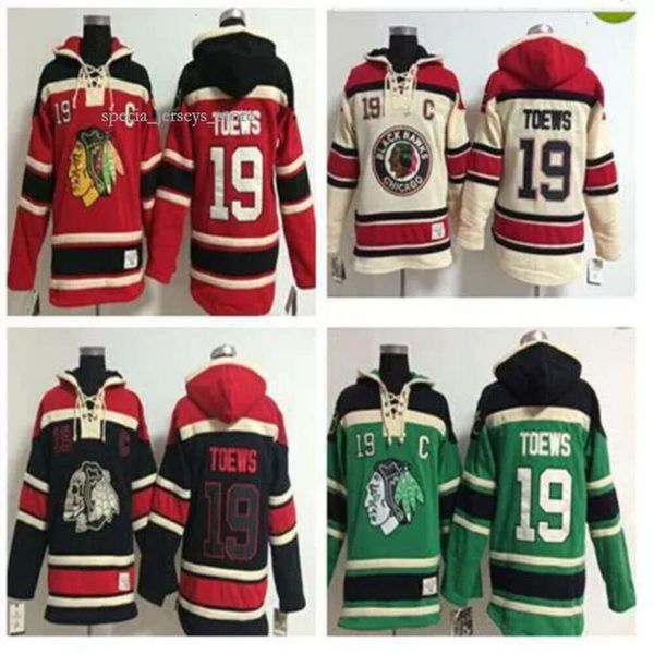 Top -Qualität Blackhawks Old Time Hockey Trikots 19 Jonathan Toews Hoodie Pullover Sweatshirts Winterjacke Mix bestellen 8335 1175 6637 7650