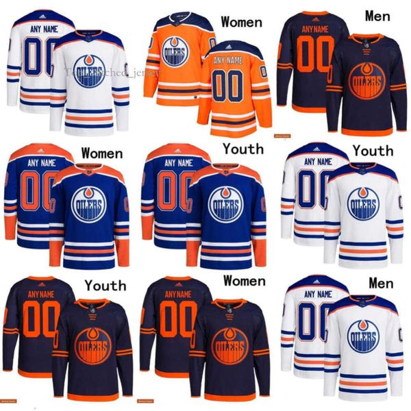 Edmonton Men Women Youth Oilers Hockey Jerseys 55 Dylan Holloway 18 Zach Hyman 91 Evander Kane 13 Jesse Puljujarvi 56 Kailer Yamamoto 22 TYS 7486