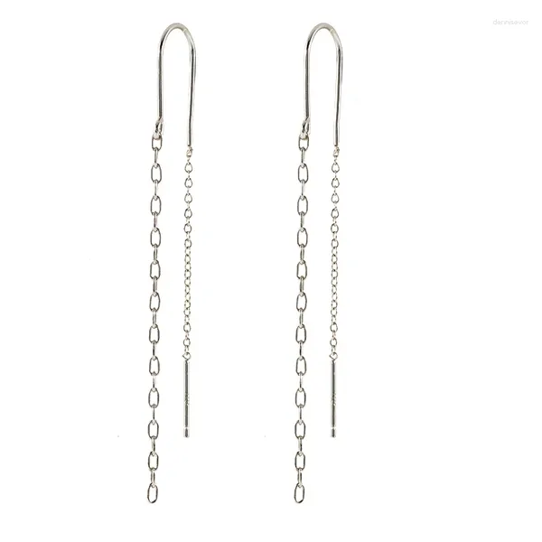 Orecchini pendenti Aide in argento sterling 925 a catena lunga con nappa infila zirconi colorati con lucchetto a forma di serpente