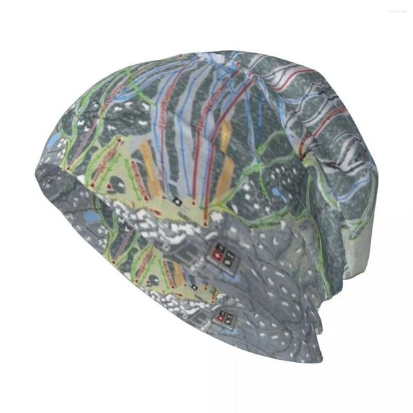 Berets Stratton Resort Trail Mapa Chapéu de Malha Anime Cosplay Golf Sports Caps para Mulheres Homens