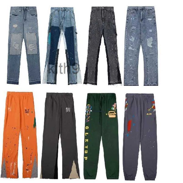 Designer jeans calças masculinas para mulheres e retro high street espirrado tinta graffiti montagem desgaste tamanho unissex S-XL BFJ2