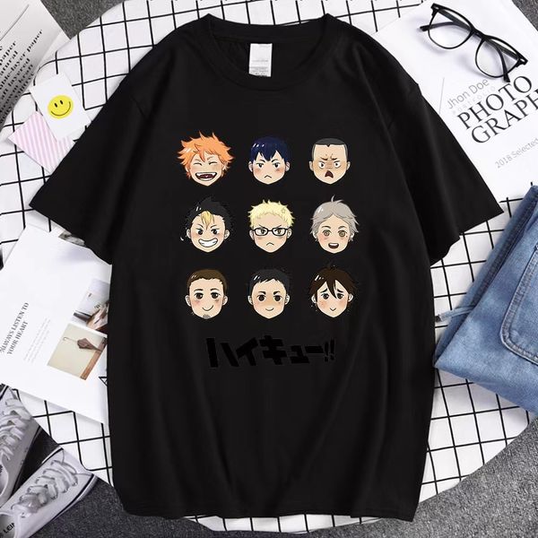 Camisetas de camisetas redondos de pescoço de pescoço camiseta de manga curta confortável t Japão haikyuu roupas impressas moda camisa respirável masculino y0809 dhggs s