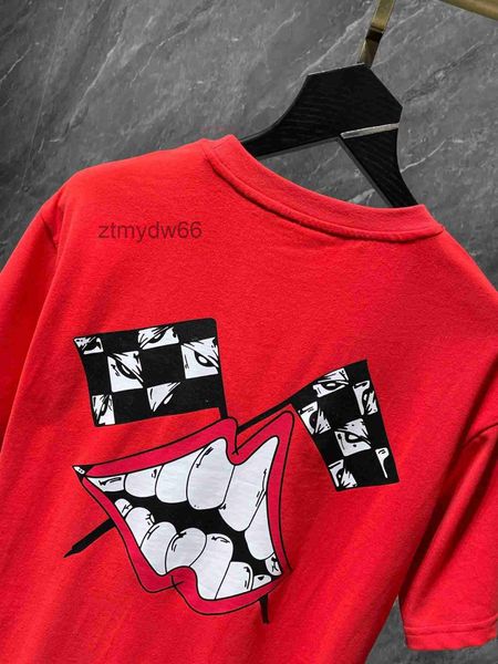 Moda roupas designer tees luxo casual tshirt 2023ss heartmattyboy graffiti boca vermelha edição limitada manga curta homens mulheres t-shirt para venda lup8