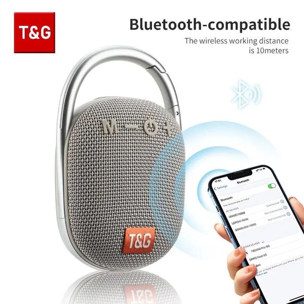 Lautsprecher Lautsprecher TG321 Tragbare Bluetooth-Lautsprecher TWS Outdoor Mini-Spieluhr Audio-LED-Leuchten Subwoofer-Unterstützung USB/TF-Karte mit Mikrofon