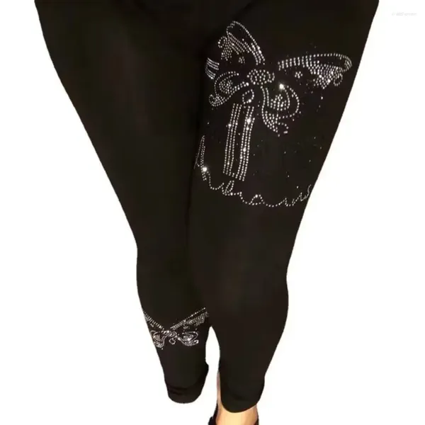 Damen-Leggings, 50–100 kg, Freizeithose, schmal, eng anliegend, elastisch, hohe Taille, Diamant-Leggins, Dichte unten, Capri-Leggings