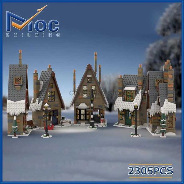 Blocos 2305pcs clássico filme cena moc hogsmeade casa conjunto bloco de construção castelo modelo diy montagem tijolo brinquedo para crianças MOC-134660 240120
