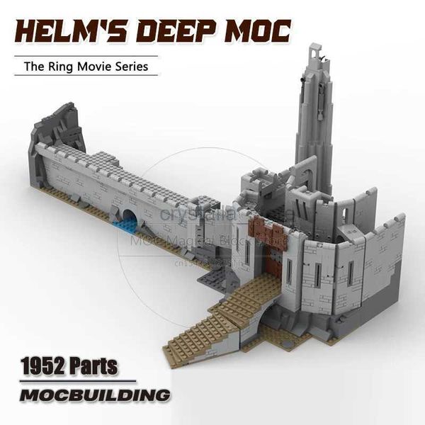 Blöcke Die Ringe Film Helms Deep MOC Bausteine Architektur Schloss Modell DIY Montage Technologie Ziegel Sammlung Spielzeug Geschenke 240120