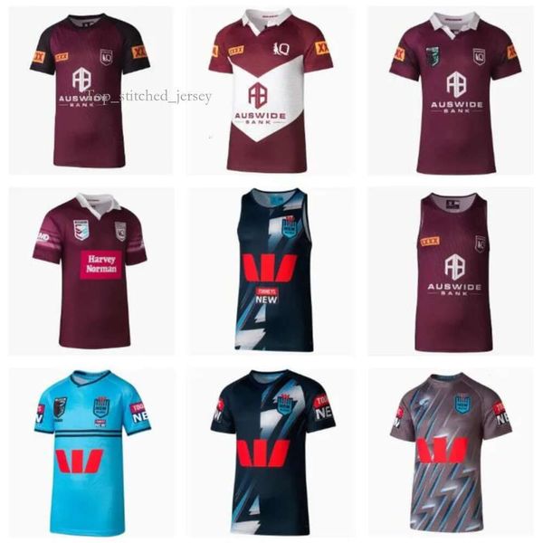 Açık Tişörtler Harvey Norman Qld Maroons 2024 Rugby Jersey Avustralya Queensland Menşe Durumu NSW Blues Ev Eğitim Gömlek 6280