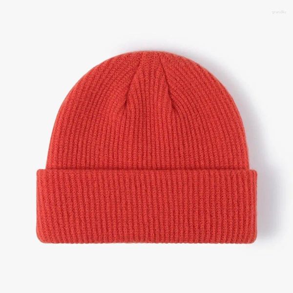 Berets inverno tricô chapéu feminino ao ar livre redondo topo bonés para homens moda quente respirável gorro feminino simples estudante crânio
