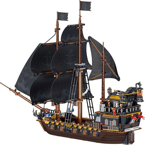 Blocos crianças brinquedos navio pirata modelo moc tijolos a eternidade piratas barcos blocos de construção idéias série barco tijolos meninos presentes de aniversário 240120