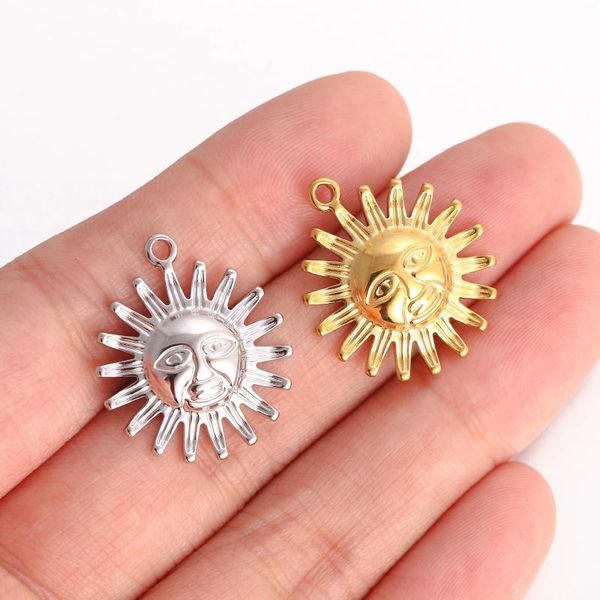 Ciondoli 3 pezzi in acciaio inossidabile ciondolo Sunburst fusione sole fai da te collana orecchino braccialetto creazione di gioielli accessori artigianali fatti a mano