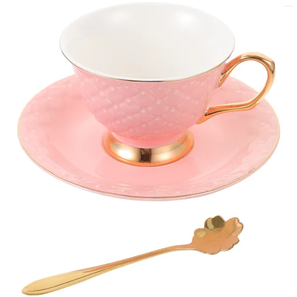 Weingläser Keramik-Kaffeeset Exquisite Wassertasse Kinderbecher Cappuccino-Untertasse mit Edelstahl-Liebhaber-Porzellanbechern