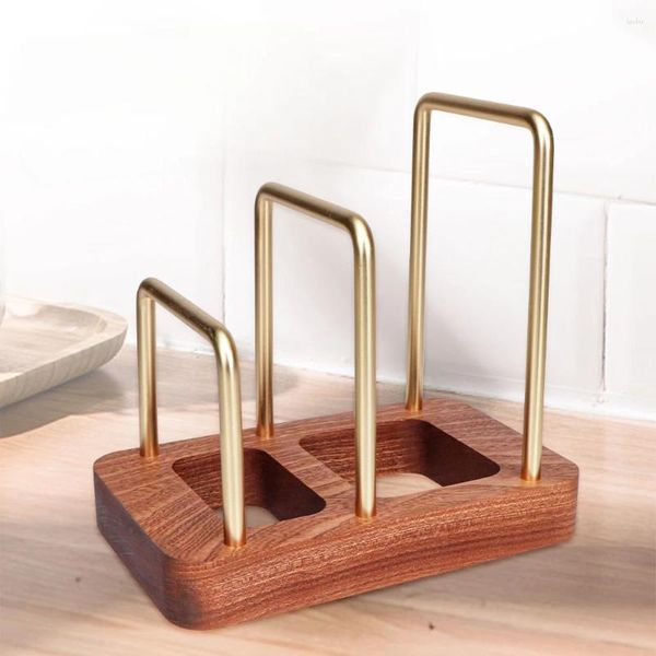 Contenitori per cucina Portapiatti in legno massello Tazze Tagliere Scolapiatti Supporto Accessori in legno Supporto per coperchio pentola