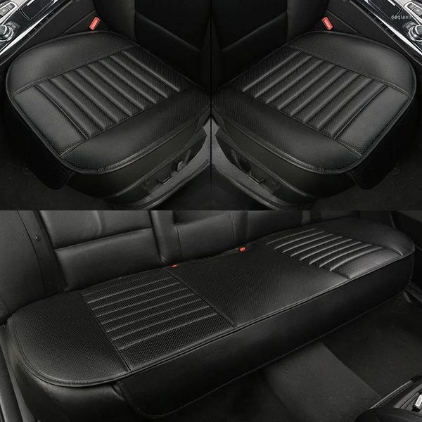 Capas de assento de carro macio pu couro capa almofada protetores inferiores antiderrapante dianteiro traseiro funda asiento para coche fácil limpo