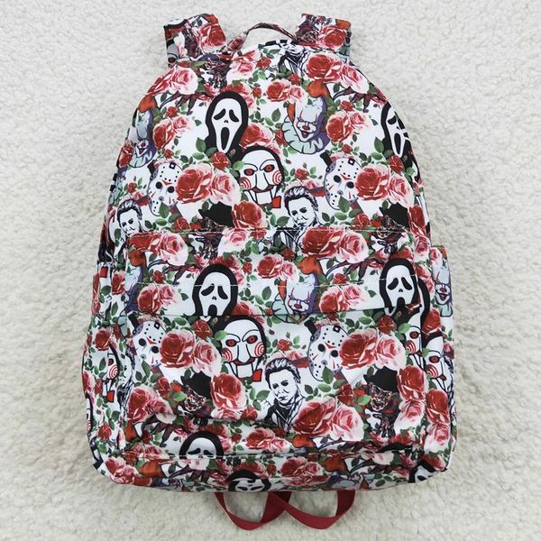 Sacos novo design crianças meninas mochilas horror halloween moda crianças mochila com zíper design boutique crianças sacos de escola atacado quente