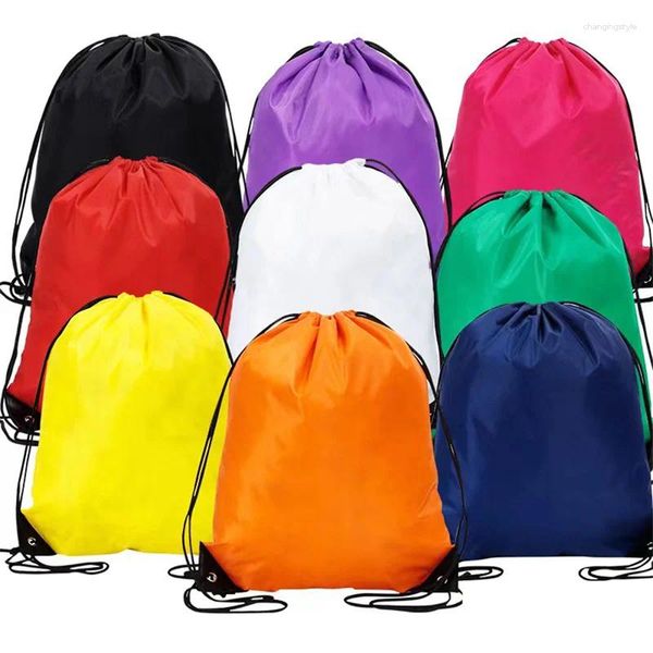 Sacos de compras Saco de mochila de cordão com tira reflexiva String Cinch Sacks Bulk para escola Yoga Sport Gym Viajando