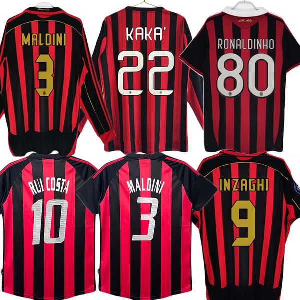 Classic90 91 Camisas retrô CAMISAS DE FUTEBOL 95 96 97 Gullit 01 02 03 12 14 15 Maldini Van Basten futebol KAKA Inzaghi 06 07 PIRLO SHEVCHENKO BAGGIO AcMIlans JERSEYS