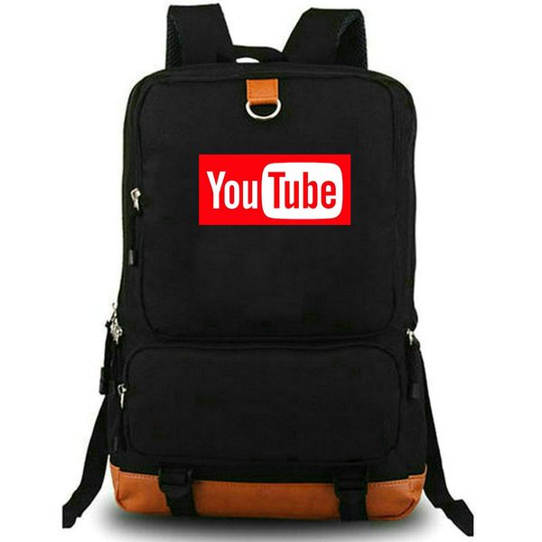 YouTube-Rucksack, Tagesrucksack mit Firmenlogo, YouTube-Schultasche, Briefdruck-Rucksack, Freizeit-Schultasche, Laptop-Tagesrucksack