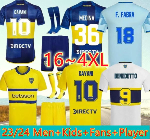 CAVANI Boca Juniors Fußballtrikots 4XL FERNANDEZ2023 2024 MARADONA BENEDETTO MARCOS ROJO CARLITOS DE ROSSI TEVEZ SALVIO BARCO JANSON MEDINA 23 24 25 Fußballtrikot