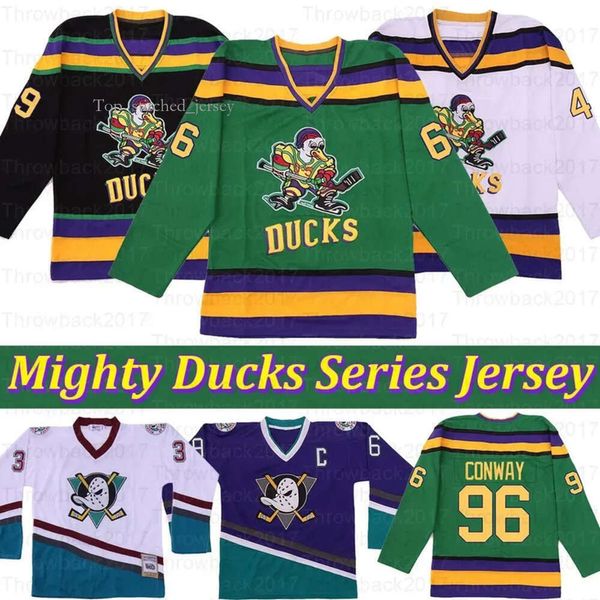 Mighty Ducks Filme Gordon Bombay 96 Charlie Conway 99 Adam Banks Greg Goldberg 44 Fulton Reed Hóquei Jersey 8335