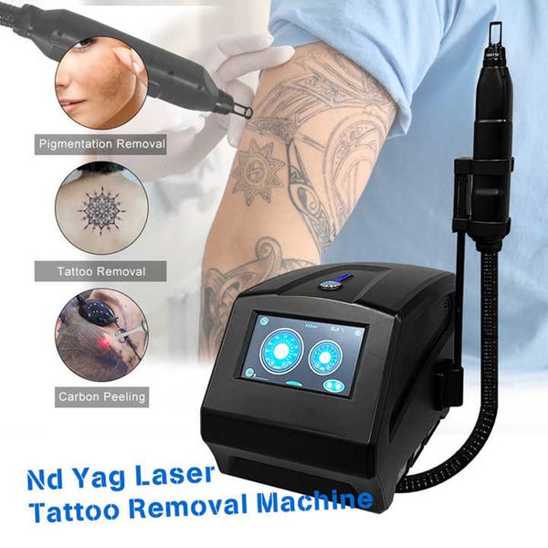 Q comutou removedor de tatuagem e equipamento de casca de carbono Nd Yag Laser Qswitch máquina de remoção de tatuagem