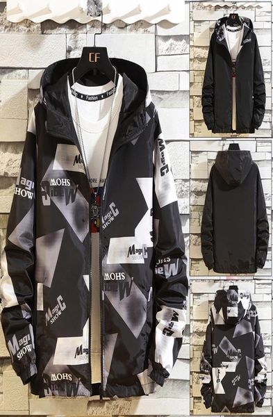 Men039s Giubbotti Giacca a vento Giacca da uomo Camouflage con cappuccio Donna Sport all'aria aperta Doppio lato Cappotto Abbigliamento maschile Casual 20212030643